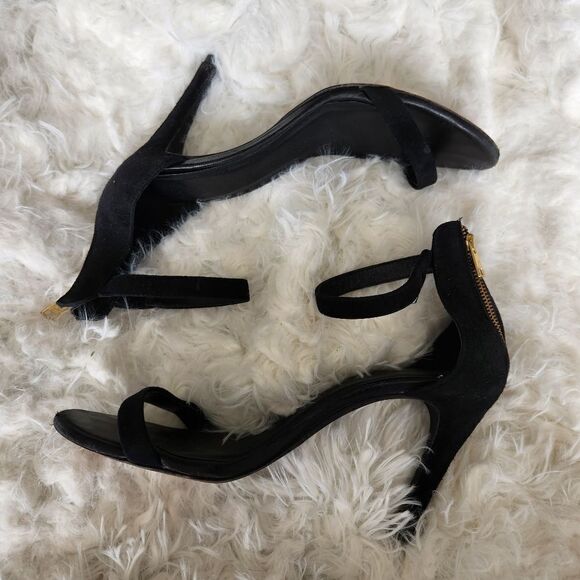 Joie Abbot black suede sandal heels zip back - Picture 6 of 9